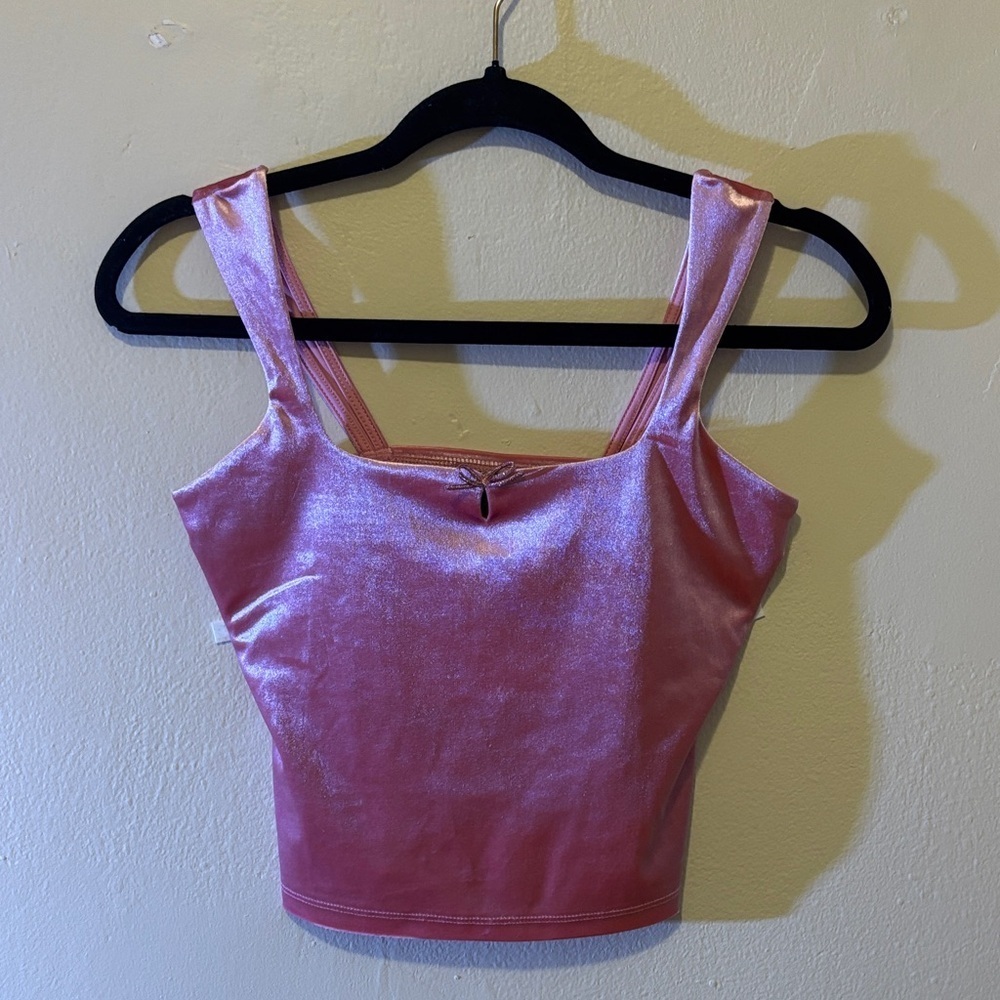Wild Fable Shimmering Pink Crop Top